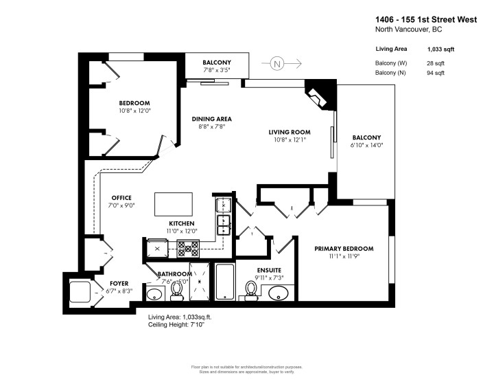 Photo 20 at 1406 - 155 W 1st Street, Lower Lonsdale, North Vancouver