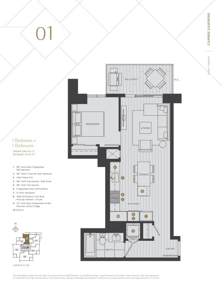 Photo 10 at 2401 - 7433 Cambie Street, South Cambie, Vancouver West