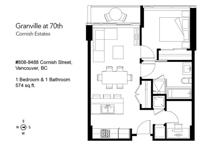 Photo 1 at 808 - 8488 Cornish Street, S.W. Marine, Vancouver West