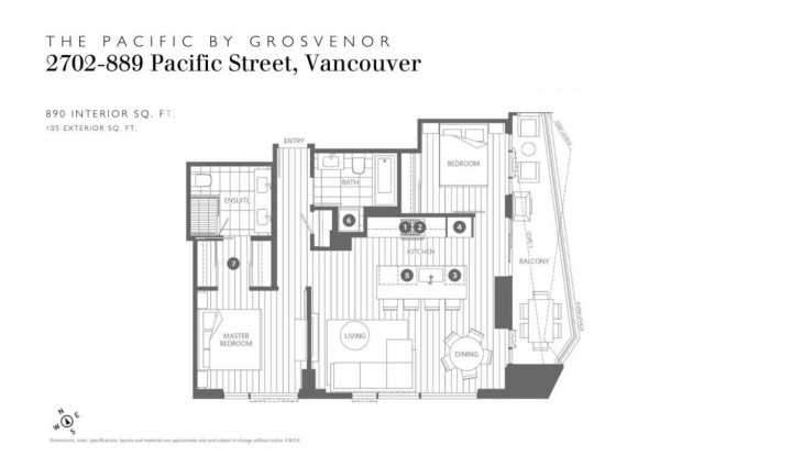 Photo 12 at 2702 - 889 Pacific Street, Downtown VW, Vancouver West